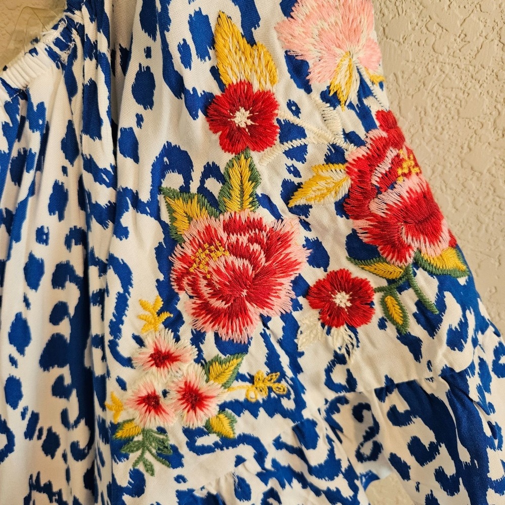 Savanna Jane Woman Size L Floral Embroidered Romper Inspired by Johnny Was Boho - Picture 3 of 8